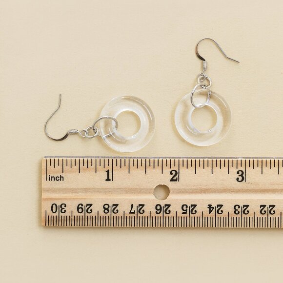 Recycled Vintage Dairy Bottle Glass Hoop Earrings - Picture 6 of 6